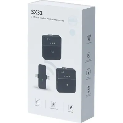 میکروفن یقه ای وایرلس دار مدل SX31 دو کاربره
